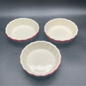 ROCQ Parisian Patisserie Ramekins Bake Dishes Red Black Tart Pie Set Of 3